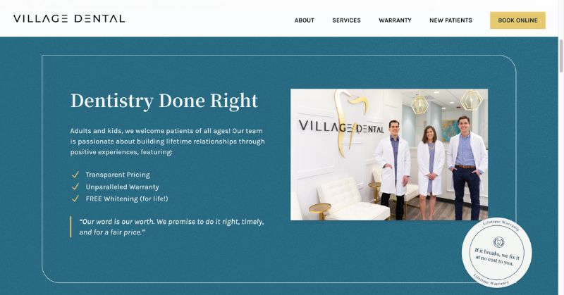 dental website - village dental
