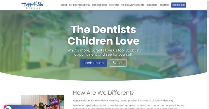 dental website - happy kids dental